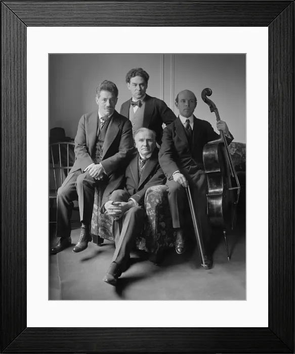 Framed Print : Fritz Kreisler, Harold Bauer, Walter Damrosch, Pablo Casals at Carnegie Hall, March 13, 1917