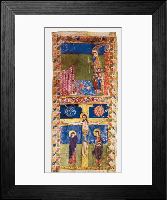 Framed Print : The Red Sea Crossing and Crucifixion, by Unknown Artist, 12th Century, - Italy, Lazio, Rome, Casanatense Library, Cas. 724 (B I 13) 3. All