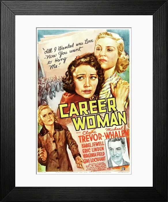 Framed Print : CAREER WOMAN, US poster art, clockwise from lower left: Claire Trevor, Isabel Jewell, Claire Trevor, Michael Whalen, 1936. TM & copyright 20th Century Fox Film Corp