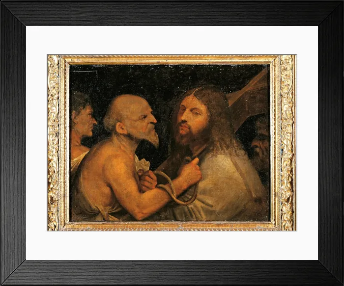 Framed Print : Christ carries the Cross, by probably Giorgio da Castelfranco known as Giorgione, 1510 about, 16th Century, oil on canvas, cm 70 x 100 - Italy, Veneto, Venice Framed Print : Christ carries the Cross, by probably Giorgio da Castelfranco known as Giorgione, 1510 about, 16th Century, oil on canvas, cm 70 x 100 - Italy, Veneto, Venice