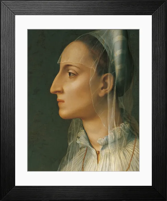 Framed Print : Portrait of Laura Battiferri, by Angelo (or Agnolo) Allori known as Bronzino, 1545 - 1550 about, 16th Century, oil on canvas, cm 83 x 60 - Italy, Tuscany, Florence Framed Print : Portrait of Laura Battiferri, by Angelo (or Agnolo) Allori known as Bronzino, 1545 - 1550 about, 16th Century, oil on canvas, cm 83 x 60 - Italy, Tuscany, Florence