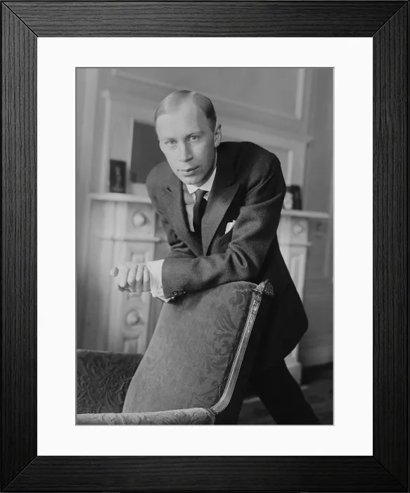 Framed Print : Sergei Prokofiev, Soviet Russian composer, pianist and conductor, c. 1918. He pursued an expatriate career in the West from 1918-36 with the USSR government approval