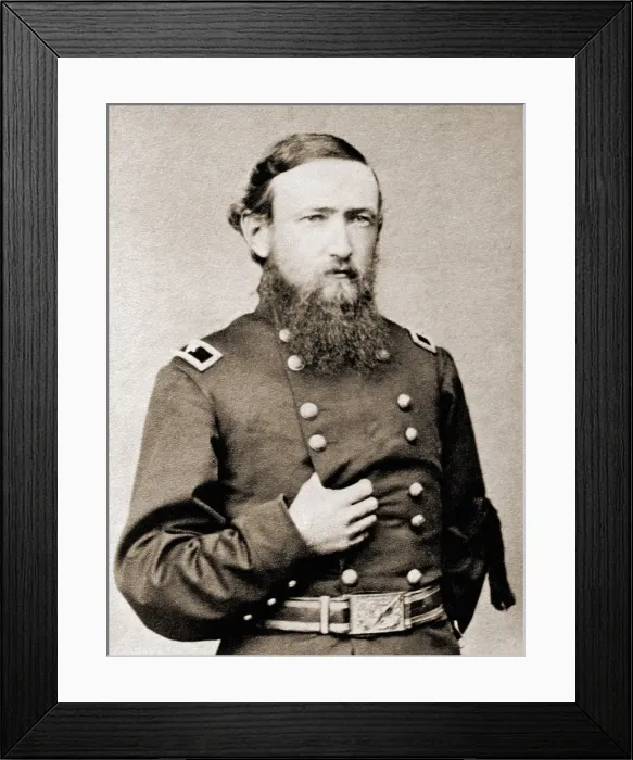Framed Print : Future President Benjamin Harrison in the uniform of a Union Army brigadier general, in 1865 Framed Print : Future President Benjamin Harrison in the uniform of a Union Army brigadier general, in 1865