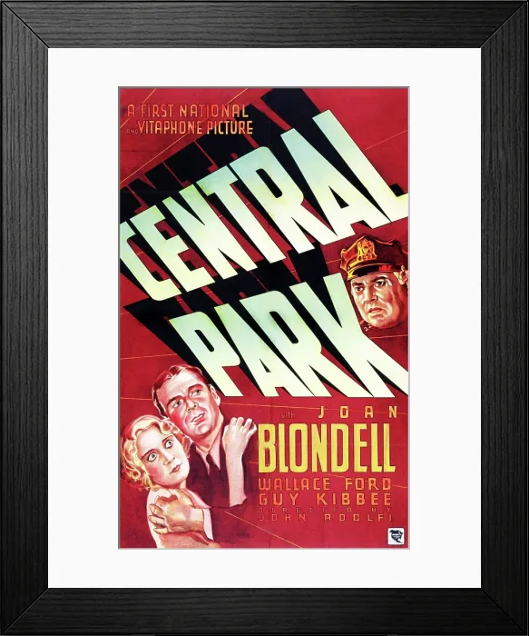 Framed Print : CENTRAL PARK, from left on US poster art: Joan Blondell, Wallace Ford, Guy Kibbee, 1932