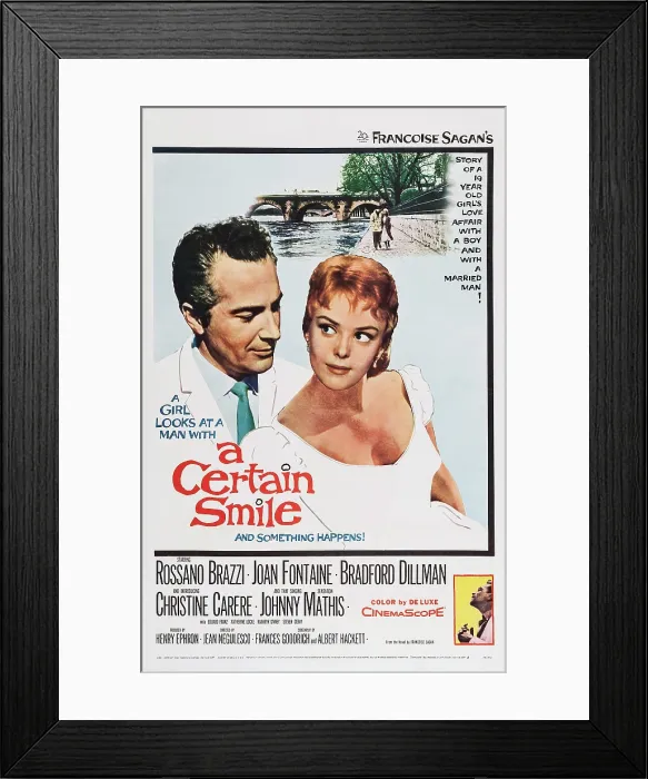 Framed Print : A CERTAIN SMILE, US poster, from left: Rossano Brazzi, Christine Carere, 1958, TM & Copyright 20th Century Fox Film Corp. / courtesy Everett Collection