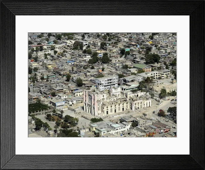Framed Print : Ruins of the Roman Catholic cathedral in Port-au-Prince Haiti after the 7.0-magnitude earthquake on Jan. 12 2010. (BSLOC_2011_12_385)