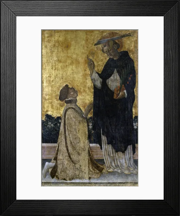 Framed Print : Pigello Portinari venerates St. Peter Martyr, by Benedetto Bembo, ca