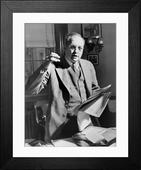 Framed Print : Senator James Eastland of Mississippi holding paper and gesturing for a news photographer in 1946 Framed Print : Senator James Eastland of Mississippi holding paper and gesturing for a news photographer in 1946