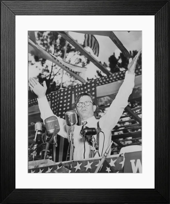 Framed Print : Eugene Talmadge, announcing that he is going to seek another term as governor of Georgia in 1942