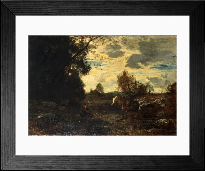 Framed Print : A Morning in October, by Antonio Fontanesi, 1862, 19th Century, oil on canvas - Italy, Lazio, Rome, National Gallery of Modern and Contemporary Art - GNAM. Whole artwork view