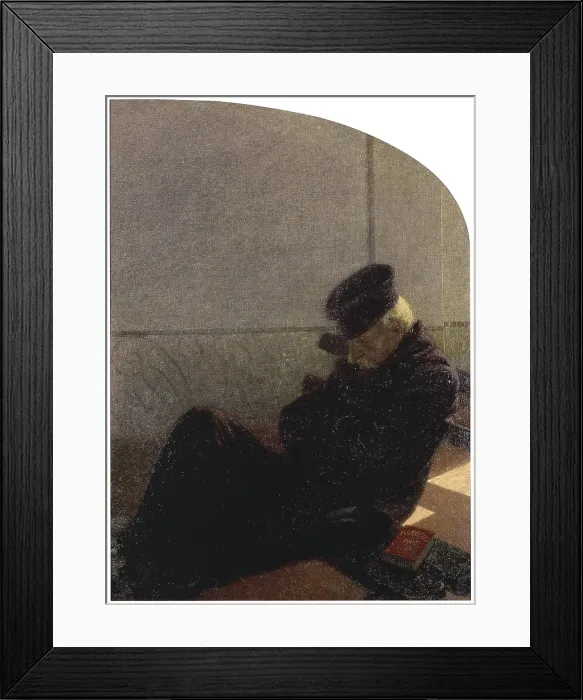 Framed Print : Dream and Reality, by Angelo Morbelli, 1905, 20th Century, oil on canvas, 112 x 80-79-80 cm - Italy, lombardy, Milan, Italian Galleries. Detail