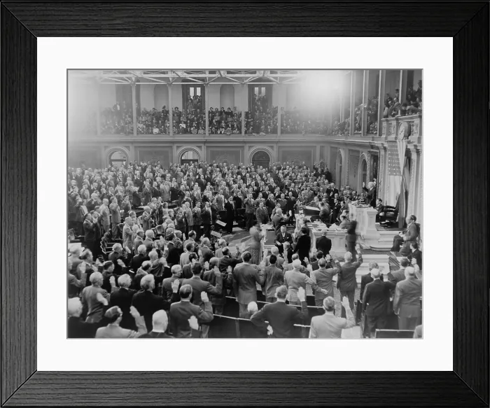 Framed Print : New members of 81st Congress being sworn in by Speaker Sam Rayburn. Jan. 3, 1949. (BSLOC_2014_13_55)