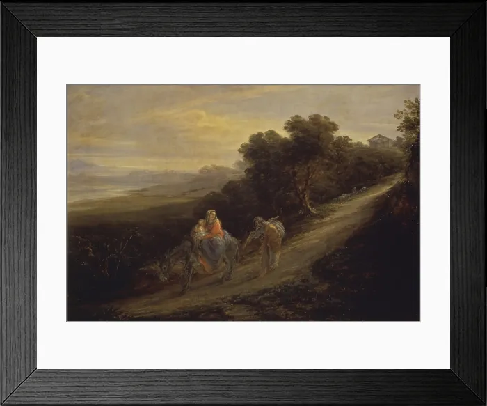 Framed Print : Fleeing into Egypt, by Giovanni Carnovali also known as Piccio, 1849, 19th Century, oil on canvas - Italy, Lombardy, Pavia, Civic Collection Malaspina. Whole artwork view Framed Print : Fleeing into Egypt, by Giovanni Carnovali also known as Piccio, 1849, 19th Century, oil on canvas - Italy, Lombardy, Pavia, Civic Collection Malaspina. Whole artwork view