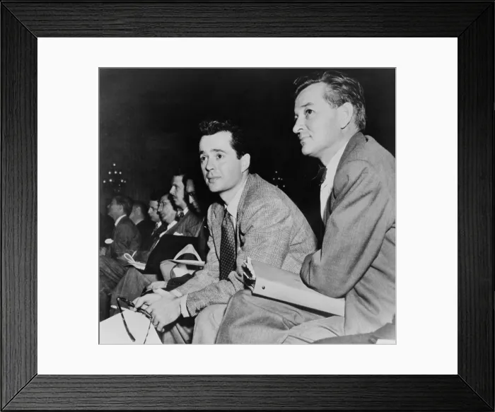 Framed Print : Adrian Scott and Larry Parks at the House Un-American Activities Committee hearings, 1951
