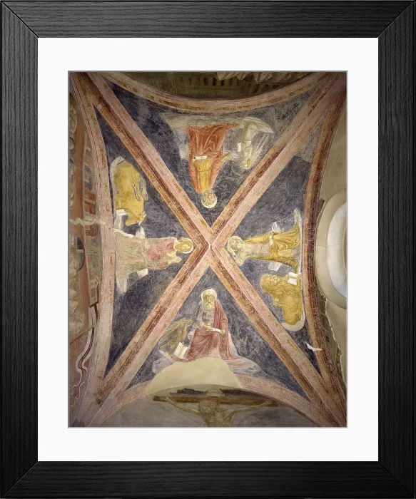 Framed Print : The Four Evangelists, by Lorenzo di Pietro known as Il Vecchietta, 15th Century, fresco - Italy, Castiglione Olona, Branda Castiglioni Palace. Detail Framed Print : The Four Evangelists, by Lorenzo di Pietro known as Il Vecchietta, 15th Century, fresco - Italy, Castiglione Olona, Branda Castiglioni Palace. Detail