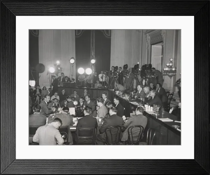 Framed Print : Gary Cooper testifying before the House Un-American Activities Committee