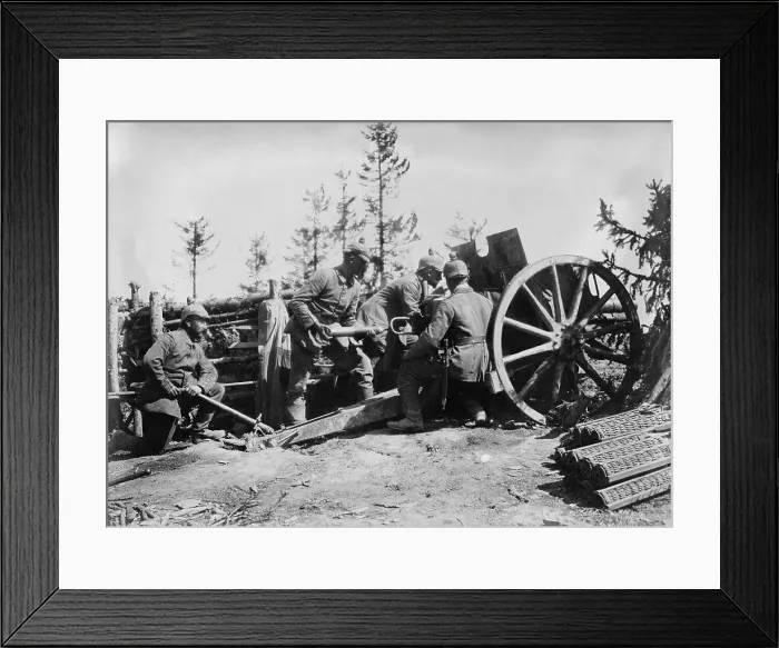 Framed Print : World War 1. German Battery in Galicia on the Eastern Front. 1915 Framed Print : World War 1. German Battery in Galicia on the Eastern Front. 1915