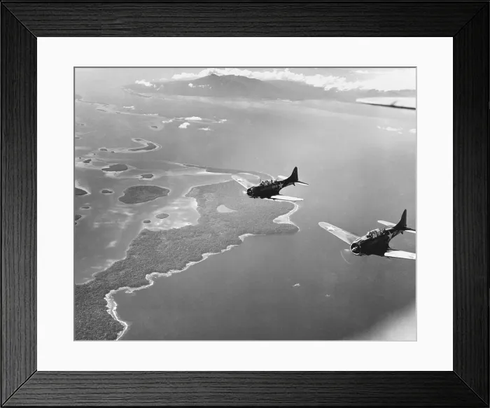 Framed Print : Marine Corp Bulldog fighters approaching a target on Guadalcanal Framed Print : Marine Corp Bulldog fighters approaching a target on Guadalcanal