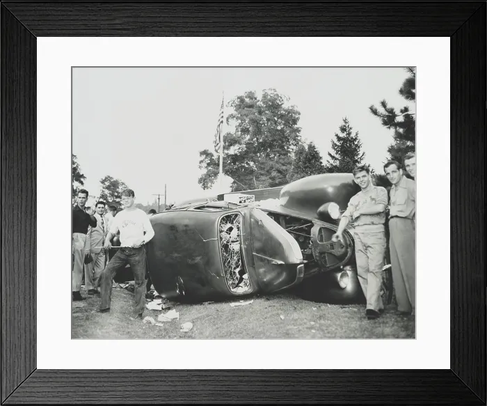 Framed Print : Rioters overturn and smash a car on the Paul Robeson concert grounds near Peekskill, N.Y. Sept. 4, 1949. The concert benefited the Civil Rights Congress. (BSLOC_2014_13_69) Framed Print : Rioters overturn and smash a car on the Paul Robeson concert grounds near Peekskill, N.Y. Sept. 4, 1949. The concert benefited the Civil Rights Congress. (BSLOC_2014_13_69)