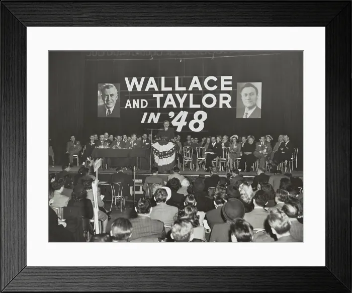 Framed Print : Henry Wallace for President rally New York City, April 3, 1948. The Progressive Party Candidate threatened to draw liberal democrats away from President Harry Truman