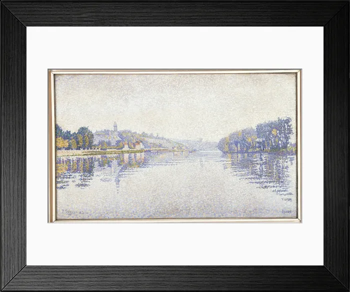 Framed Print : The Riverbank, the Seine at Herblay, by Paul Signac, 1889, 19th Century, oil on canvas, cm 33 x 55 - France, Ile de France, Paris, Muse dOrsay, RF1958-1. All Framed Print : The Riverbank, the Seine at Herblay, by Paul Signac, 1889, 19th Century, oil on canvas, cm 33 x 55 - France, Ile de France, Paris, Muse dOrsay, RF1958-1. All