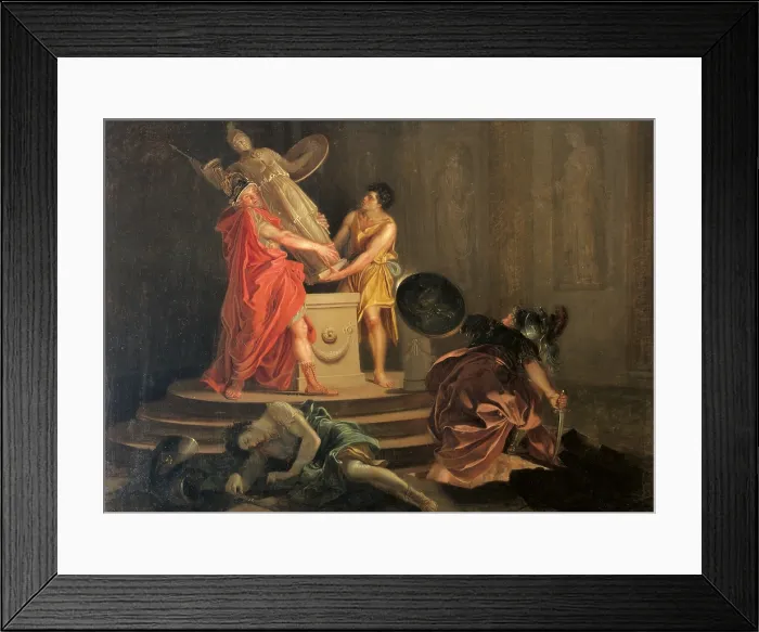 Framed Print : Ulysses and Diomedes Stealing the Statue of Pallas Athena, by Gaspare Landi, 1783, 18th Century, oil on canvas, cm 97 x 146 - Italy, Emilia Romagna, Parma, National Gallery Framed Print : Ulysses and Diomedes Stealing the Statue of Pallas Athena, by Gaspare Landi, 1783, 18th Century, oil on canvas, cm 97 x 146 - Italy, Emilia Romagna, Parma, National Gallery
