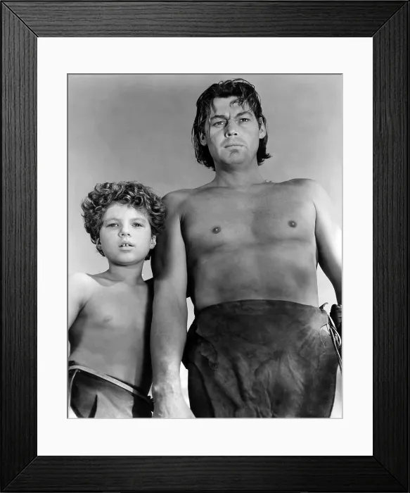 Framed Print : TARZAN TRIUMPHS, from left, Johnny Sheffield, Johnny Weissmuller, 1943 Framed Print : TARZAN TRIUMPHS, from left, Johnny Sheffield, Johnny Weissmuller, 1943