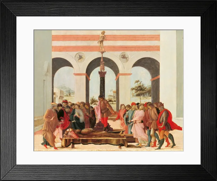 Framed Print : Stories of Lucretia, by Filippino Lippi, 1488 - 1490 about, 15th Century, thick tempera on panel, cm 45 x 126, 5 - Italy, Tuscany, Florence, Palazzo Pitti, Palatine Gallery