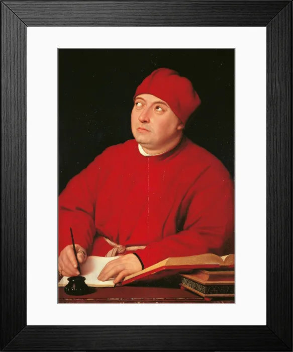 Framed Print : Cardinal Tommaso Inghirami, by Raffaello Sanzio, 1511 - 1512, 16th Century, oil on panel, cm 89, 5 x 62, 8 - Italy, Tuscany, Florence, Palazzo Pitti, Palatine Gallery