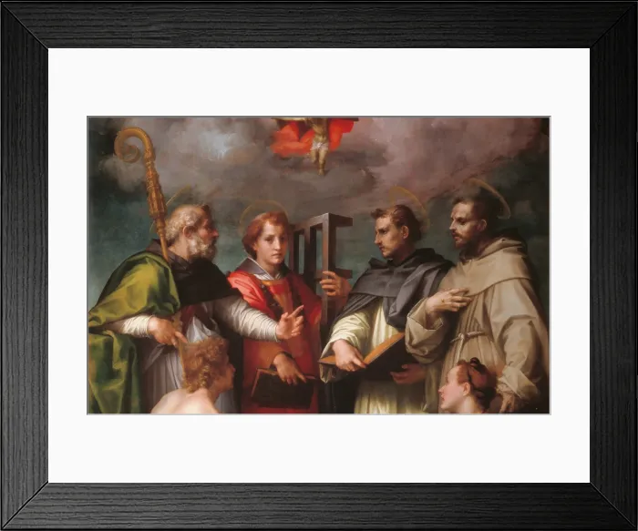 Framed Print : Disputation over the Trinity, by Andrea DAgnolo known as Andrea del Sarto, 1517, 16th Century, oil on panel, cm 232 x 193 - Italy, Tuscany, Florence, Palazzo Pitti