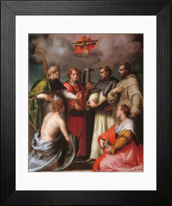 Framed Print : Disputation over the Trinity, by Andrea DAgnolo known as Andrea del Sarto, 1517, 16th Century, oil on panel, cm 232 x 193 - Italy, Tuscany, Florence, Palazzo Pitti