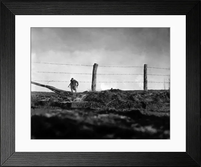 Framed Print : U.S. soldier on a one-man sortie, covered by a buddy in the background in Bra, Belgium. 82nd Airborne Division, December 24, 1944. Battle of the Bulge, World War 2 Framed Print : U.S. soldier on a one-man sortie, covered by a buddy in the background in Bra, Belgium. 82nd Airborne Division, December 24, 1944. Battle of the Bulge, World War 2