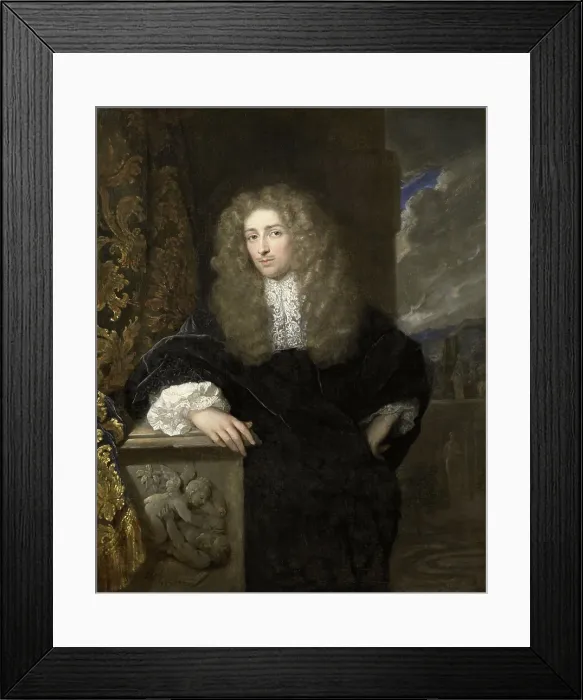 Framed Print : Portrait of a Man, possibly of the van Citters Family, by Caspar Netscher, 1678, Dutch oil painting (BSLOC_2016_3_91)
