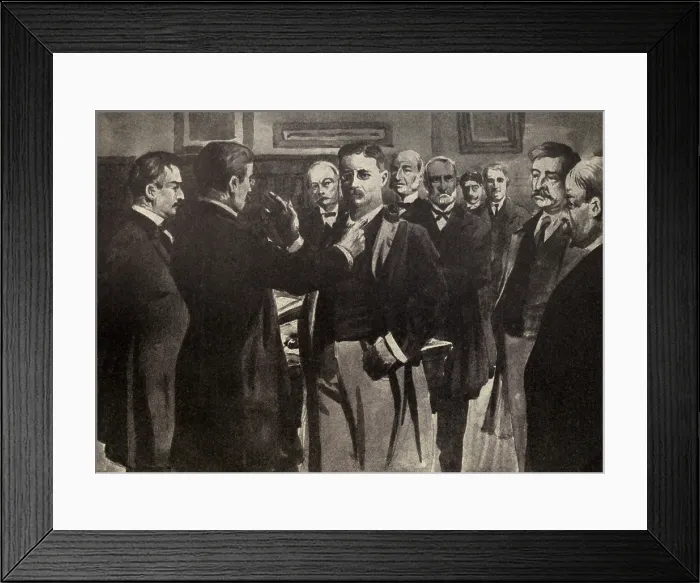 Framed Print : Artists depiction of the swearing in of Vice President Theodore Roosevelt at the Wilcox House in Buffalo on Sept. 14, 1901 at 3:30 PM. The oath was administer by Judge John Hazel Framed Print : Artists depiction of the swearing in of Vice President Theodore Roosevelt at the Wilcox House in Buffalo on Sept. 14, 1901 at 3:30 PM. The oath was administer by Judge John Hazel