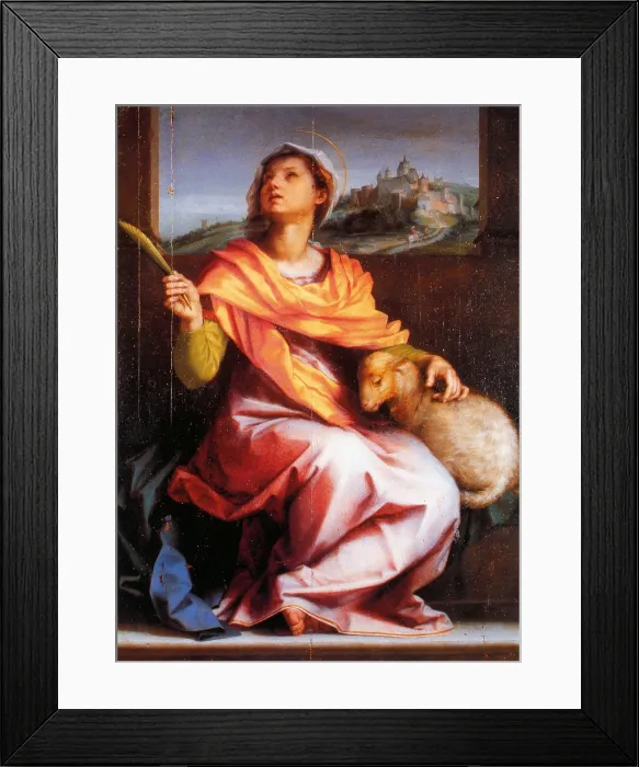 Framed Print : Altarpiece of St Agnes, by Andrea DAgnolo known as Andrea del Sarto, 1524 - 1530, 16th Century, - Italy, Tuscany, Pisa, Cathedral, tribune Framed Print : Altarpiece of St Agnes, by Andrea DAgnolo known as Andrea del Sarto, 1524 - 1530, 16th Century, - Italy, Tuscany, Pisa, Cathedral, tribune
