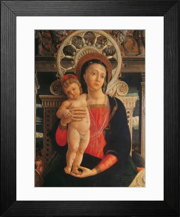 Framed Print : San Zeno Altarpiece (Holy Conversation), by Andrea Mantegna, 1456 - 1459, 15th Century, tempera on panel, polyptych, gilded frame, cm 125 x 212 - Italy, Veneto, Verona Framed Print : San Zeno Altarpiece (Holy Conversation), by Andrea Mantegna, 1456 - 1459, 15th Century, tempera on panel, polyptych, gilded frame, cm 125 x 212 - Italy, Veneto, Verona