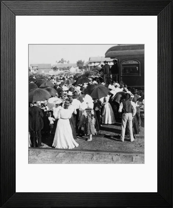 Framed Print : President William McKinleys eight car train took him on a four week tour of the US in May 1901