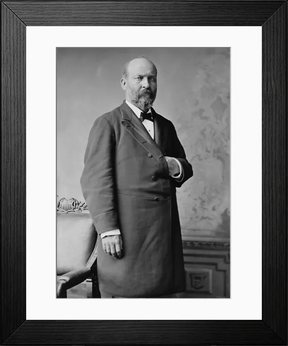 Framed Print : President James Garfield, 1881, the 20th US President. Problems with Stalwart Senator Roscoe Conkling occupied much of his brief presidency