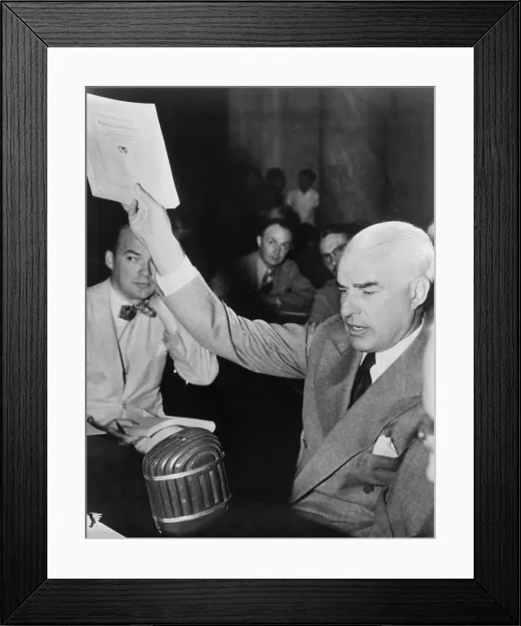 Framed Print : Secretary of State Edward Stettinius at a Senate Foreign Relations Committee meeting