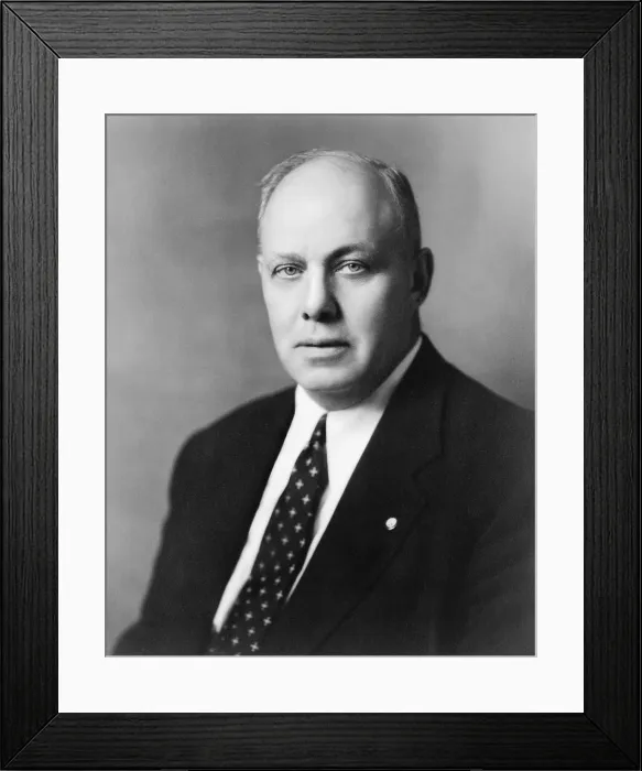 Framed Print : George Meany, President of American Federation of Labor, in 1954. As leader of the AFL, he managed its merger with the Congress of Industrial Organizations (CIO) Framed Print : George Meany, President of American Federation of Labor, in 1954. As leader of the AFL, he managed its merger with the Congress of Industrial Organizations (CIO)