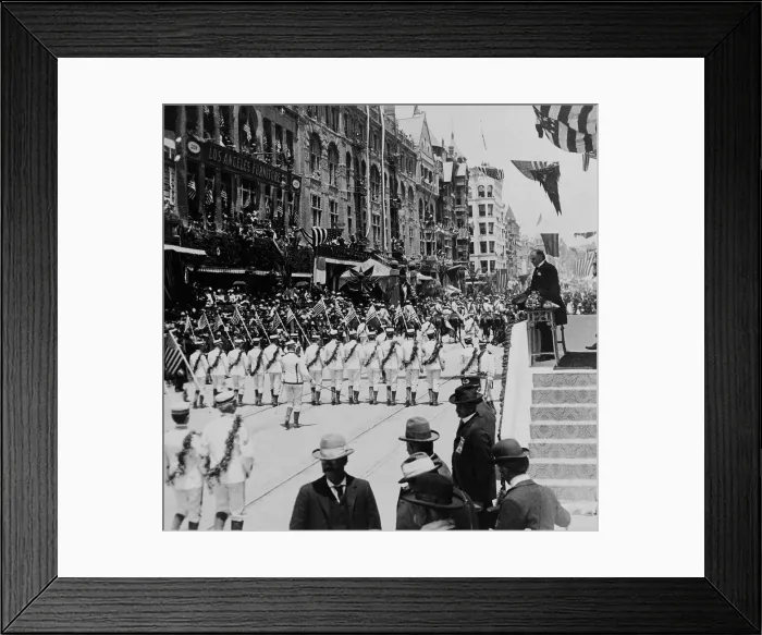 Framed Print : President William McKinley on the reviewing stand at a parade in Los Angeles, California, May 9-10, 1901. McKinley was the first President to visit California (BSLOC_2017_15_81) Framed Print : President William McKinley on the reviewing stand at a parade in Los Angeles, California, May 9-10, 1901. McKinley was the first President to visit California (BSLOC_2017_15_81)