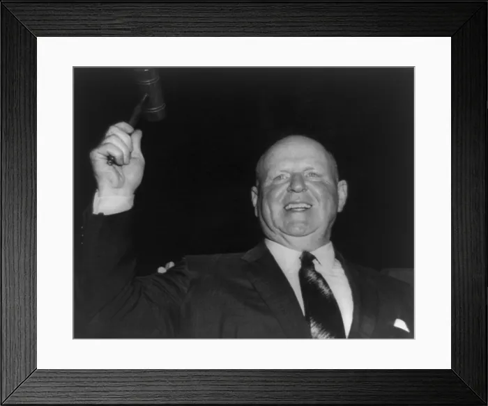 Framed Print : Dave Beck, outgoing President of the Teamsters Union, at Miami Beach convention, Sept. 30, 1957