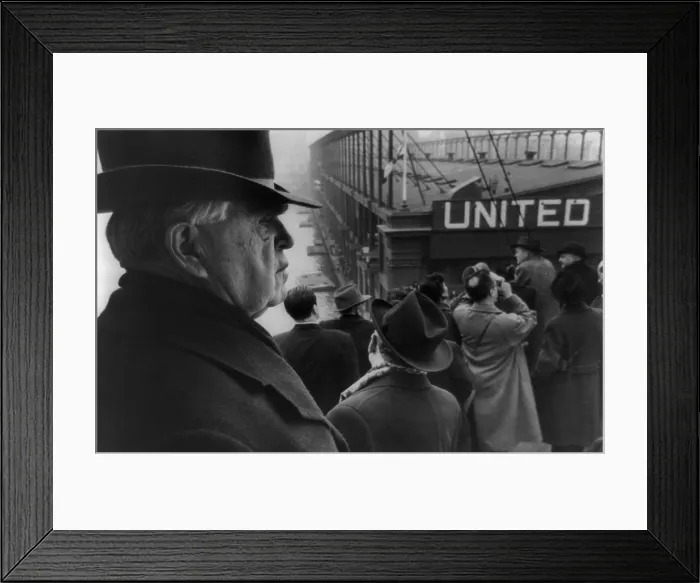 Framed Print : Portrait of labor leader John L. Lewis, aboard the liner S.S. UNITED STATES. In the background is Pier 86, New York City. Feb. 7, 1957. (BSLOC_2014_13_247) Framed Print : Portrait of labor leader John L. Lewis, aboard the liner S.S. UNITED STATES. In the background is Pier 86, New York City. Feb. 7, 1957. (BSLOC_2014_13_247)