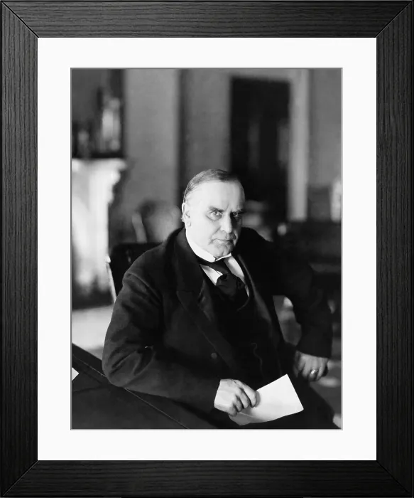 Framed Print : President William McKinley in the White House, in 1898, the year of the Spanish American War