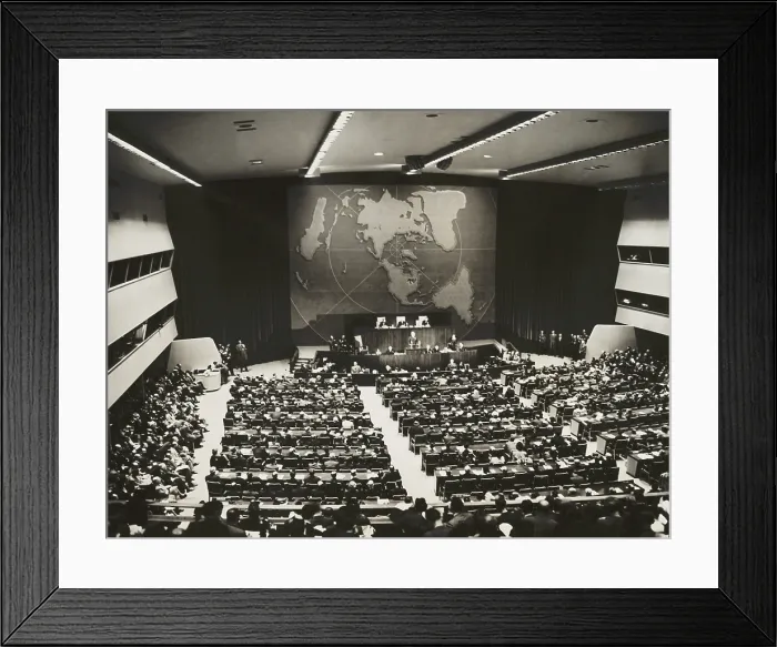 Framed Print : Truman addresses UN General Assembly on Oct. 24, 1946. Delegates from 51 member nations convened in Flushing Meadows, New York City. (BSLOC_2014_13_26) Framed Print : Truman addresses UN General Assembly on Oct. 24, 1946. Delegates from 51 member nations convened in Flushing Meadows, New York City. (BSLOC_2014_13_26)