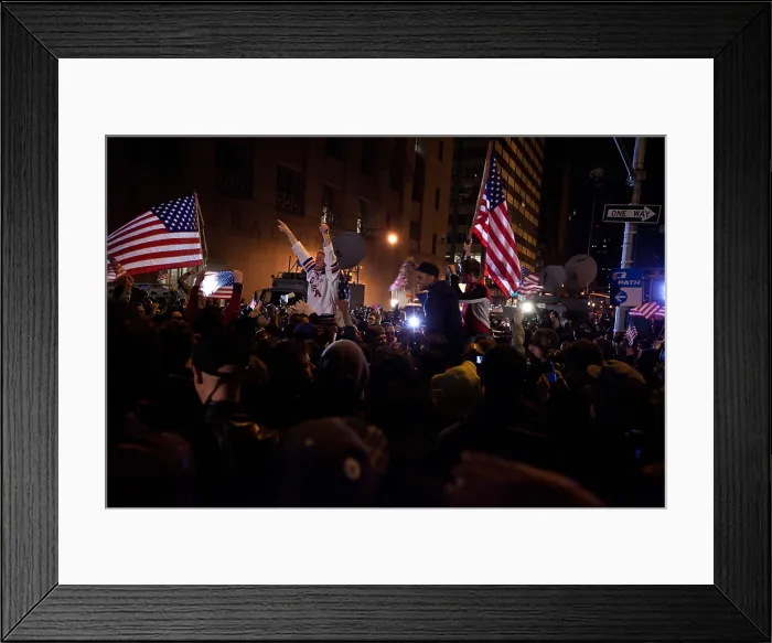 Framed Print : Spontaneous demonstration at the World Trade Center site after President Obama announced that US Navy Seals killed Osama Bin Laden during a raid on his hideout in Abbottabad Framed Print : Spontaneous demonstration at the World Trade Center site after President Obama announced that US Navy Seals killed Osama Bin Laden during a raid on his hideout in Abbottabad