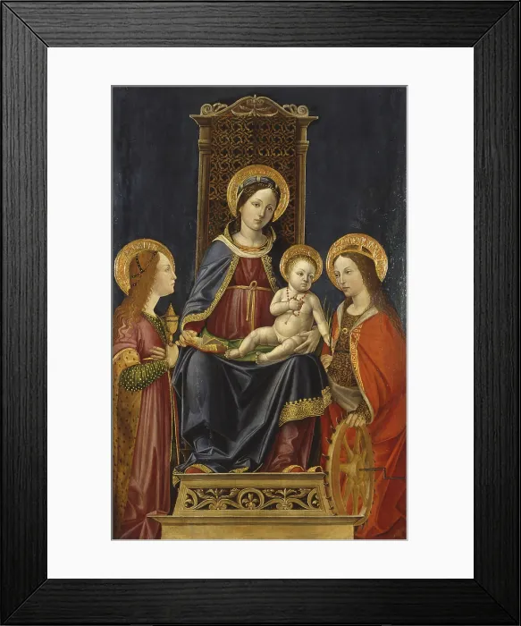 Framed Print : Enthroned Madonna with Child among Saints Mary Magdalene and Catherine from Alessandria, by Bernardo Zenale, 1490 - 1499, 15th Century, board, 115 x 75 cm - Italy, Lombardy Framed Print : Enthroned Madonna with Child among Saints Mary Magdalene and Catherine from Alessandria, by Bernardo Zenale, 1490 - 1499, 15th Century, board, 115 x 75 cm - Italy, Lombardy
