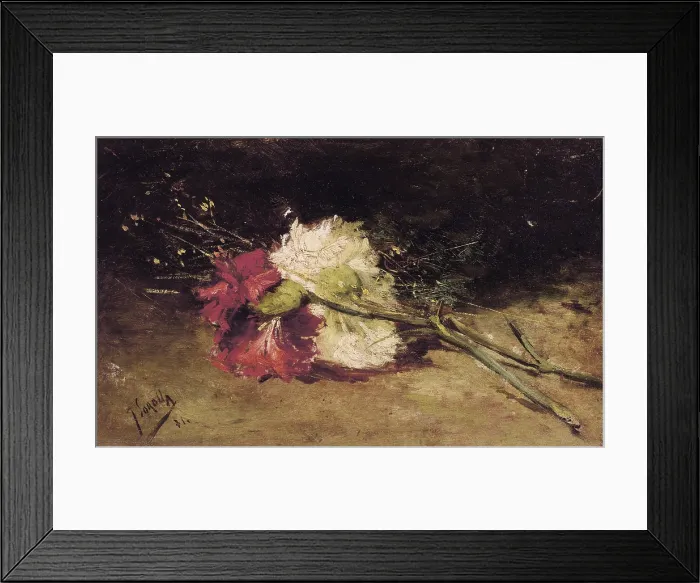 Framed Print : SOROLLA, Joaquin (1863-1923). Carnations. Post-Impressionism. Oil on canvas. SPAIN. Valencia. San Pio V Fine Arts Museum. - P