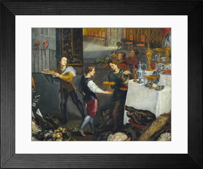 Framed Print : Breugel, Jan, The Elder, called 'Velvet Bruegel' (1568-1625). Taste, Hearing and Touch. 1617 - 1618. One detail