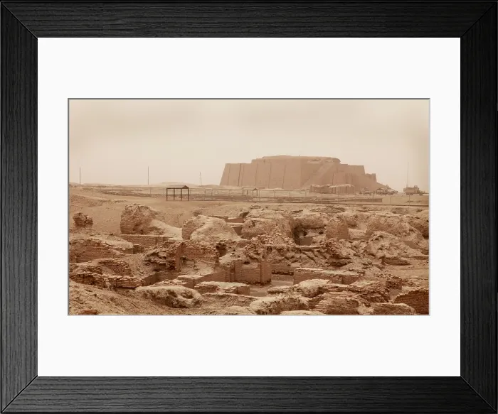 Framed Print : The Great Ziggurat of Ur was built by the Neo-Sumerians built under King Nabonidus 556-539 BC on the rubble of an older Sumerian structure constructed by Sumerian King Ur-Nammu ca Framed Print : The Great Ziggurat of Ur was built by the Neo-Sumerians built under King Nabonidus 556-539 BC on the rubble of an older Sumerian structure constructed by Sumerian King Ur-Nammu ca